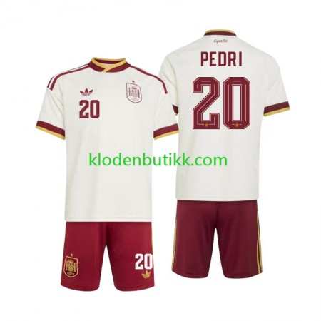 Spania Pedri 20 World Cup 2026 Barn Borte Fotballdrakt Kortermet Spania Pedri 20 World Cup 2026 Barn Borte Fotballdrakt Kortermet